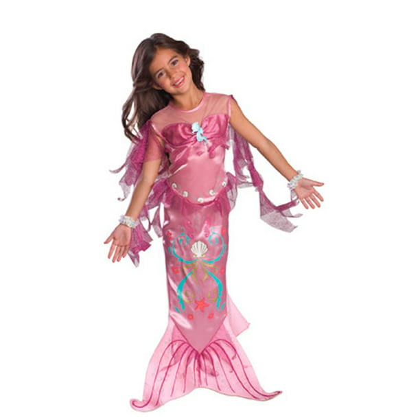 Girls Little Mermaid Costume Fairy tale Book Week Day Fancy Dress Outfit 